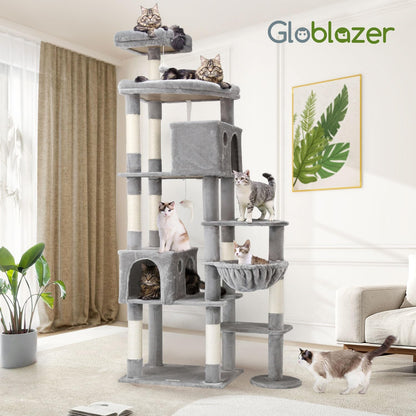 **Globlazer Kratzbaum XXL F83 für grosse Katzen – Hellgrau**