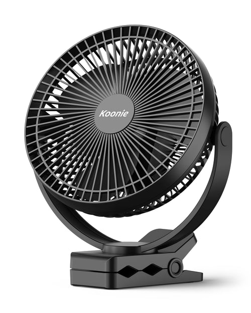 Koonie WH310 Clip-Ventilator mit Akku, 20 cm, drei Flügel und 7,6 cm Klemme