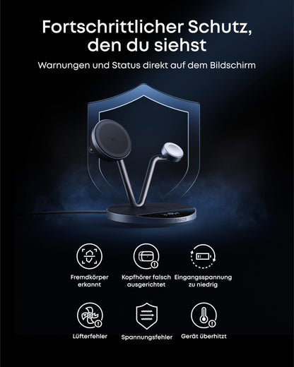 Anker Prime 3-in-1 kabellose Ladestation, Qi2 25W, TEC-Kühlung