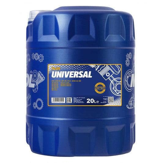 MANNOL Universal 15W40 SG/CD Motorenöl - 20L Flasche. Blauer 20L Kanister. Schmiert und schützt Verbrennungsmotoren.