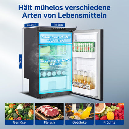 AAOBOSI Kompressor Kühlbox 83L mit App-Steuerung, 12/24V, -20°C
