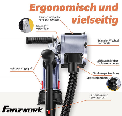 FANZWORK V2 Satiniermaschine 1500W - Oberflächenrenovierung