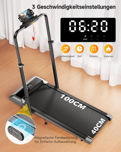 Toputure TP2 Laufband klappbar, 6-in-1 Walking Pad mit 12 % Steigung
