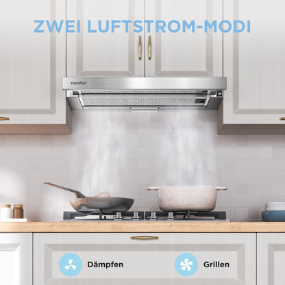COMFEE' CHL03M21S Flachschirmhaube 60cm Umluft Silber