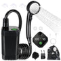 Spopal Campingdusche mit Pumpe, 6000 mAh Akku, Temperaturanzeige, schwarz, Duschkopf mit 2-m-Schlauch
