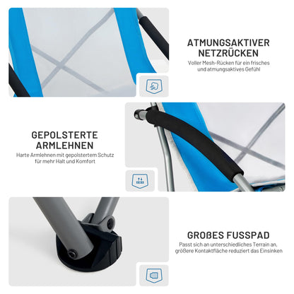TIMBER RIDGE Strandstuhl klappbar 2er-Set mit Getränkehalter
