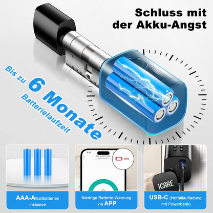 Elektronisches Türschloss Fingerabdruck Haustür – verstellbar 60-90mm