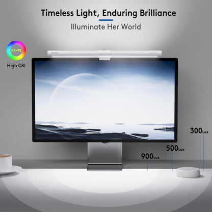 Quntis Monitor Lampe Curved – Weiss, Hintergrundbeleuchtung