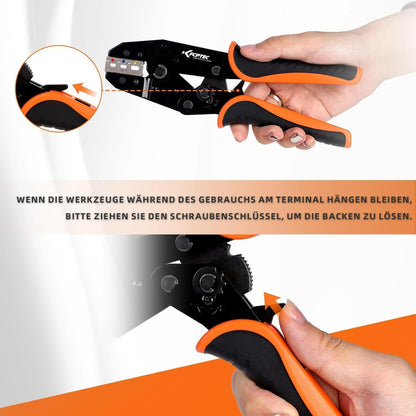 KF CPTEC Crimpzange Wechselbacken Set Ratschenfunktion – 9-teilig