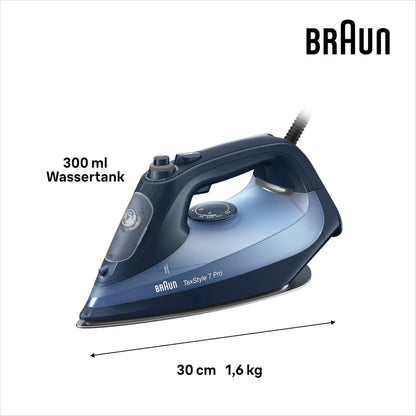 Braun TexStyle 7 Pro SI 7160 BL Dampfbügeleisen - Blau