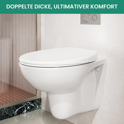 Anycee WC-Sitz Duroplast mit Absenkautomatik, Quick-Release, weiss
