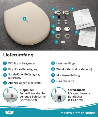 Calmwaters® Premium WC Sitz Duroplast oval - Pergamon