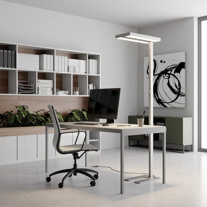 Arcchio LED Büro Stehlampe dimmbar Uplight/Downlight - silber