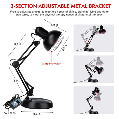 Cozion Rotlicht-Infrarotlampe 150W – Wärmestrahler mit Timer