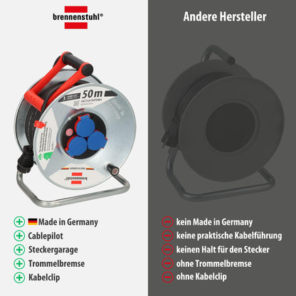 Brennenstuhl Garant S IP44 Kabeltrommel - 50m Stahlblech silber