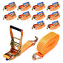 maXpeedingrods 10er Set 4000kg Spanngurte mit Ratsche 5m – Zurrgurte. 10 orange Zurrgurte mit Ratschen zur Lastensicherung von Gütern.