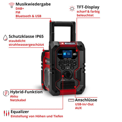 Einhell TE-CR 18 Li DAB+/FM/BT Akku-Baustellenradio - Solo