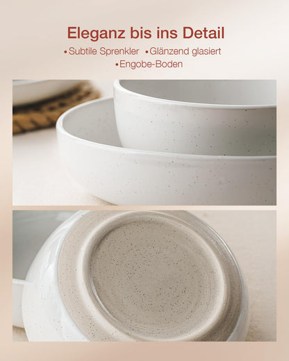 Richmount Milkyway Steingut Geschirrset 18-teilig – Weiss für 6