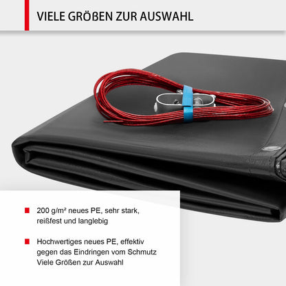 WOLTU Poolabdeckung Winter rund Ø 610 cm – dunkelgrau