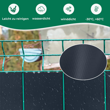 interGo Sichtschutzstreifen PVC 35 m x 19 cm für Doppelstabmatten