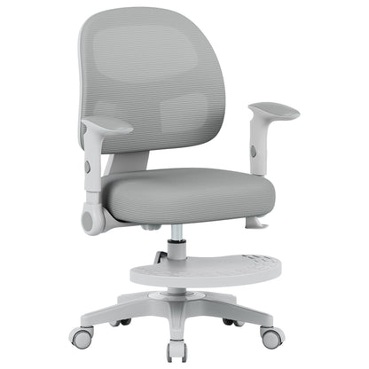 MARK ADLER Junior 5.0 Kinderschreibtischstuhl ergonomisch grau mit Fussstütze und Sicherheitsrollen