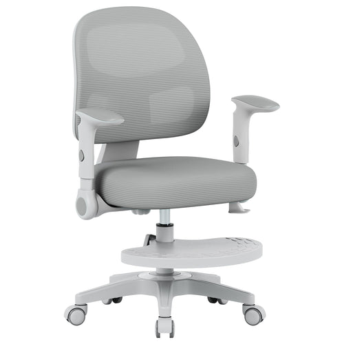 MARK ADLER Junior 5.0 Kinderschreibtischstuhl ergonomisch grau mit Fussstütze und Sicherheitsrollen