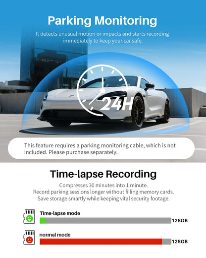 KAWA 2K 1296P QHD Mini Dashcam Auto - mit 32GB SD Karte