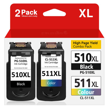Oeggoink Druckerpatronen Set für Canon PG-510 CL-511, Schwarz + Farbe, zwei Patronen