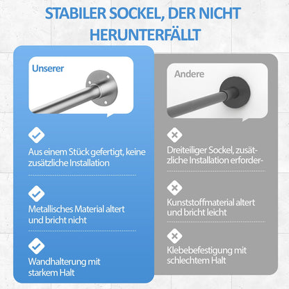 HomeLiving Duschstange U/L-Form verstellbar silber Deckenstütze