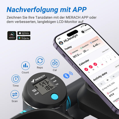 MERACH Mini Stepper Twist & Swing - mit Widerstandsbändern