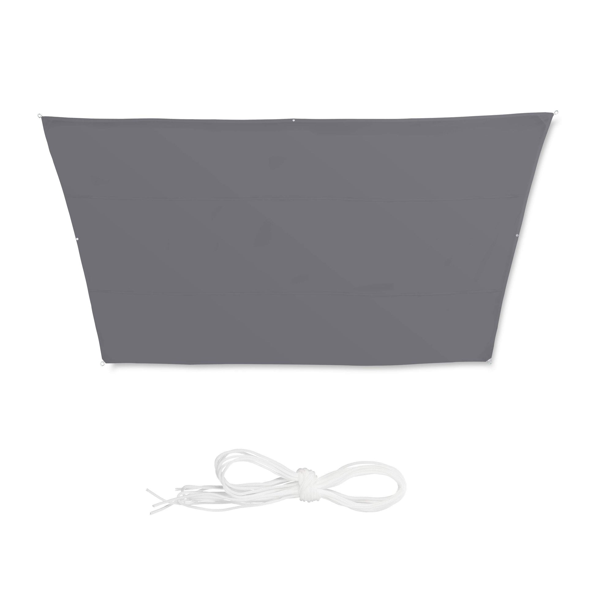 Relaxdays Sonnensegel Trapez Grau - 3x5,5x4x4m. Graues, trapezförmiges Sonnensegel. Bietet UV-Schutz und Beschattung im Außenbereich, z.B. Terrasse oder Garten.
