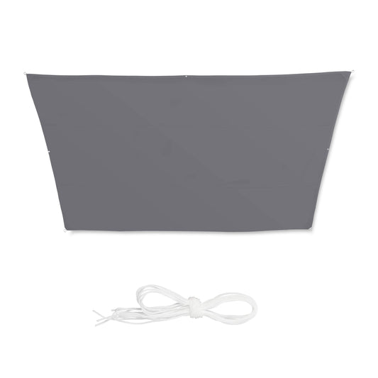 Relaxdays Sonnensegel Trapez Grau - 3x5,5x4x4m. Graues, trapezförmiges Sonnensegel. Bietet UV-Schutz und Beschattung im Außenbereich, z.B. Terrasse oder Garten.
