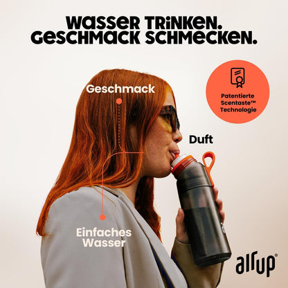 air up Trinkflasche Twist Pro 600 ml, Grau, inkl. 5 Duft-Pods