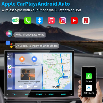URVOLAX Android 13 Autoradio 10.1 Zoll – CarPlay & Android Auto