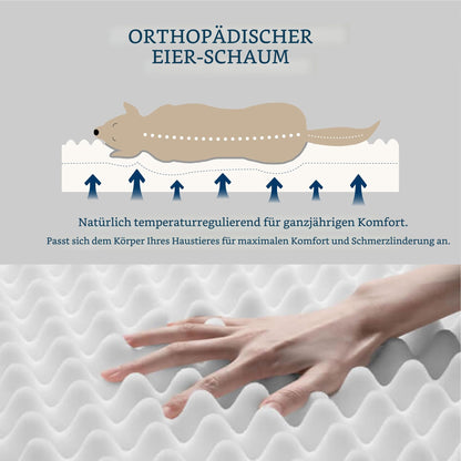 BEDSURE orthopädisches Hundebett grosse Hunde 104x74x9 cm dunkelgrau