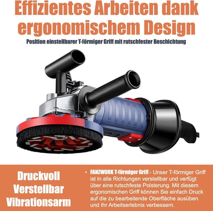 FANZWORK 1500W Betonschleifer Set – drehzahlregelbar, 2 Schleiftöpfe