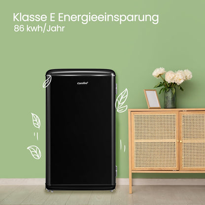 Comfee RCD93BL2EURT(E) Retro Kühlschrank, 93 Liter, Schwarz