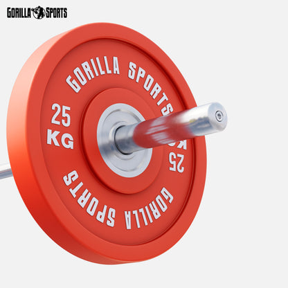 GORILLA SPORTS Bumper Plate 50mm gummiert Hantelscheibe einzeln