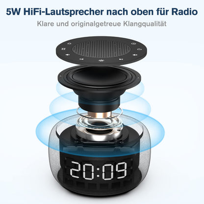 Buffbee RS11 Digitaler Radiowecker mit Nachtlicht und FM-Radio