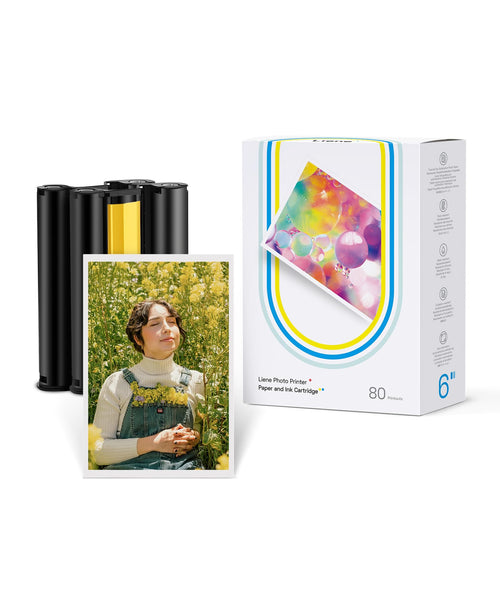 Liene Amber Fotopapier Nachfüllset - 80 Blatt 10x15 cm + 2 Farbbänder