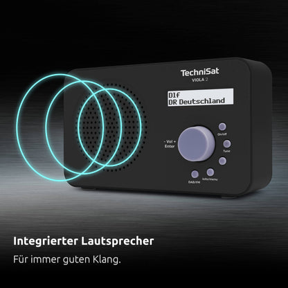 TechniSat VIOLA 2 tragbares DAB+ Radio mit UKW, Schwarz