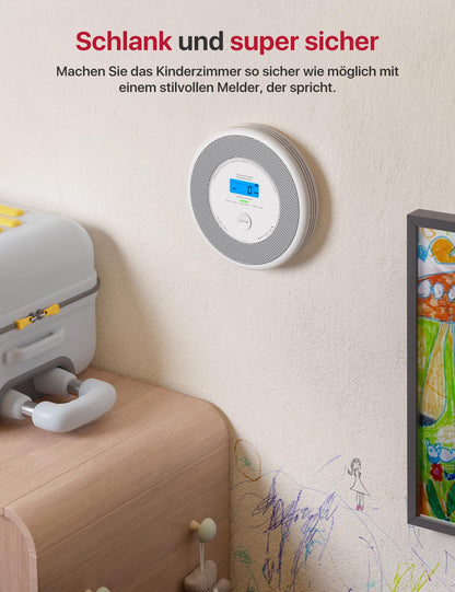 X-Sense XP0A-MR Rauch- und CO-Melder mit Sprachalarm, 30 mm