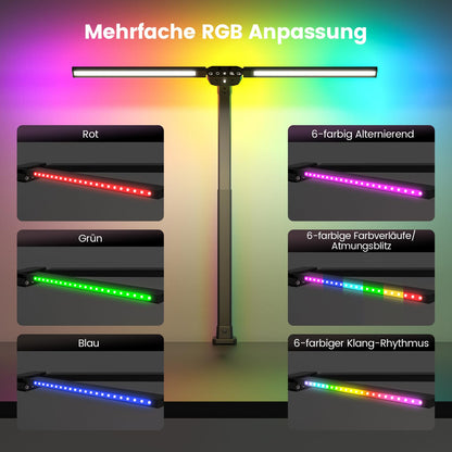 SIBRILLE RGB Doppelkopf Schreibtischlampe LED dimmbar 80cm