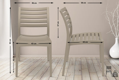 CLP Gartenstuhl Ares I Stapelstuhl Kunststoff – Schlamm