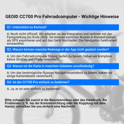 GEOID CC700 Pro GPS Fahrradcomputer mit 2,8-Zoll-Touchscreen