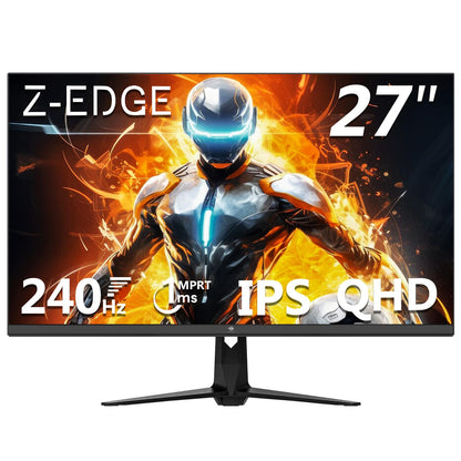 Z-Edge 27 Zoll 240Hz QHD IPS Gaming Monitor, schwarz. Optimiert für flüssiges QHD-Gaming mit hoher Bildwiederholfrequenz.
