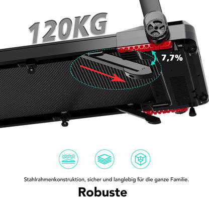 CITYSPORTS Walking Pad Klapp-Laufband elektrisch – schwarz 12 km/h