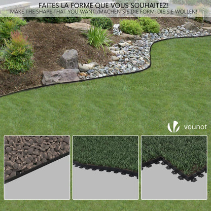 VOUNOT Flexible Rasenkante Kunststoff 20m x 5cm Schwarz