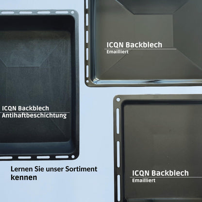 ICQN Backblech 2er Set emailliert 46,5 × 37 × 3 cm für Siemens & Bosch
