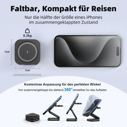 AC Island 5-in-1 MagSafe Reise Ladestation – iPhone Watch AirPods Schwarz